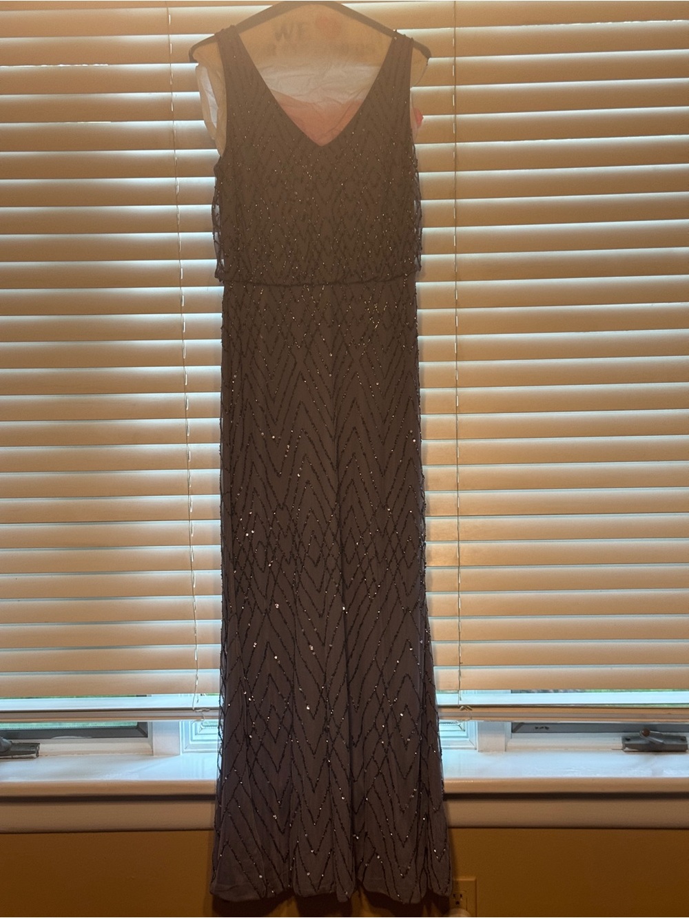 BHLDN Beaded V-Neck Maxi Dress in Charcoal